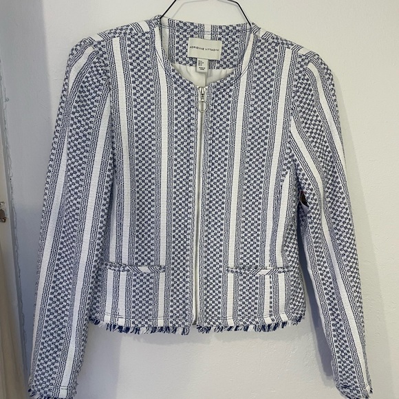 Adrienne Vittadini zip front blazer jacket - Picture 1 of 7